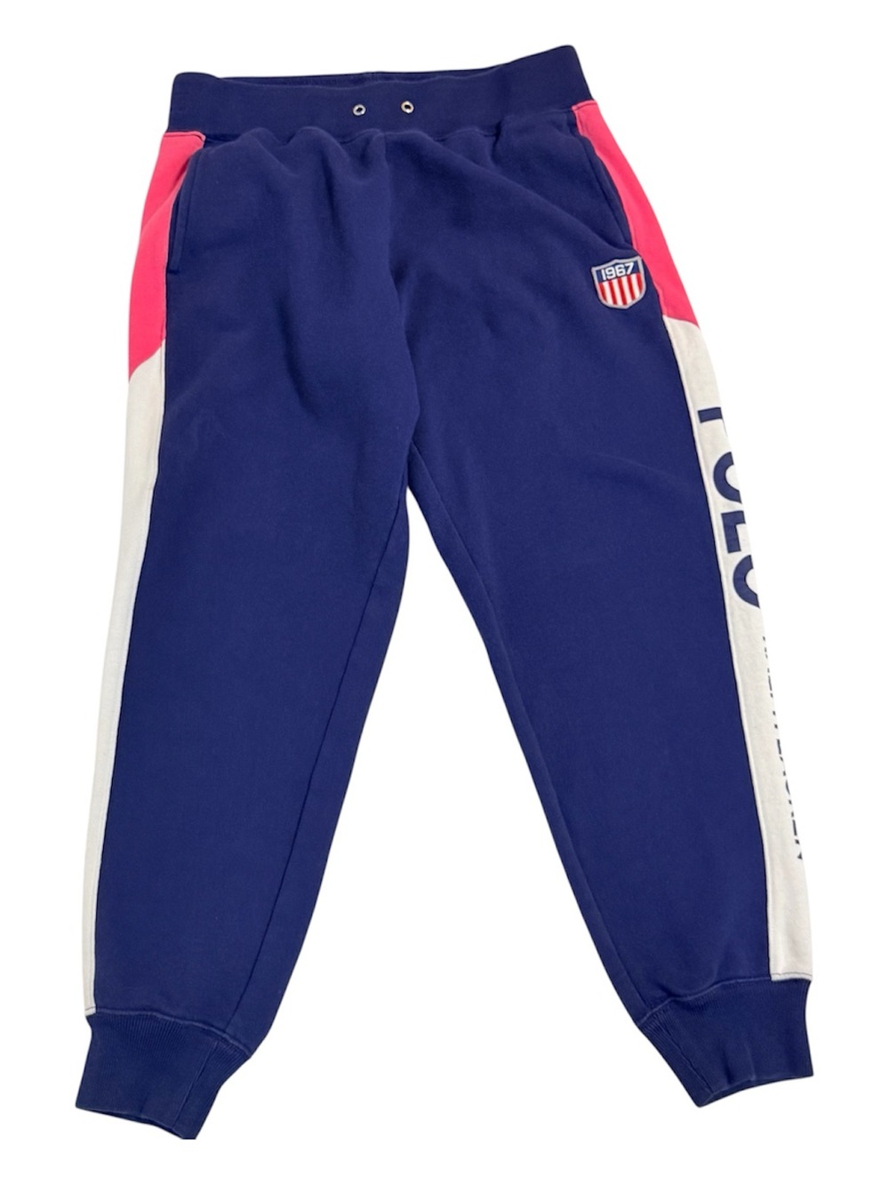 Polo Ralph Lauren Colorblock 1967 Shield Joggers - Purple/Pink/White - Size M